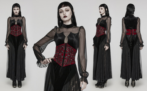 Women's Gothic Underbust Corset Black-Red