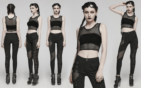 Punk Tops Types 11 Latest Punk Rave Women's Mesh Tops – Punk Design