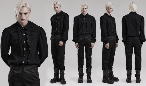 Men's Gothic Puff Sleeved Ruffled Shirt