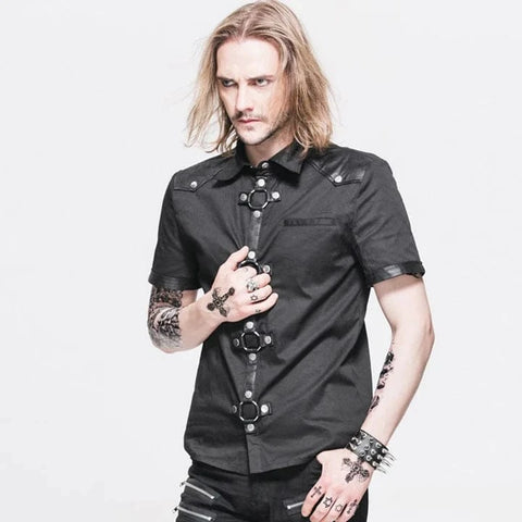 Camisa de manga corta estilo punk para hombre
