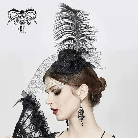 Women's Vintage Feathers Mesh Mini Hats