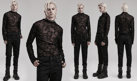 Men's Gothic Sheer Mesh Shirt