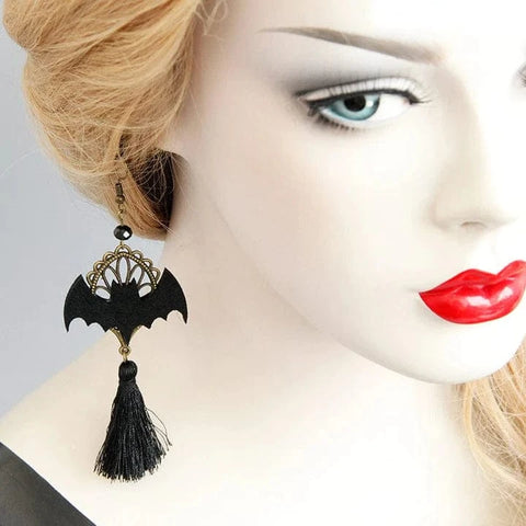 Women's Gothic Bat Tassels Earrings