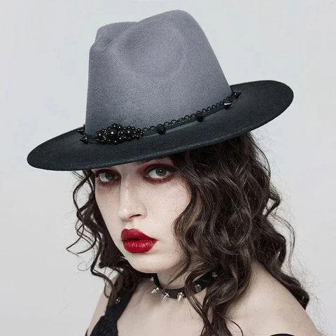 Women's Plus Size Gothic Color Gradient Studded Hat