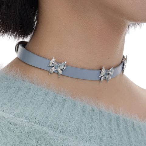 Women's Grunge Butterfly Buckle Choker