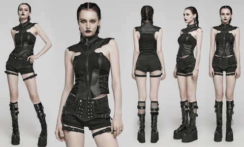 Women's Punk Eyelet Cutout Vest