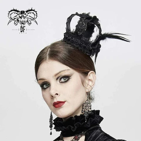 Women's Vintage Gorgeous Floral Lace Jewels Feather Mini Hats