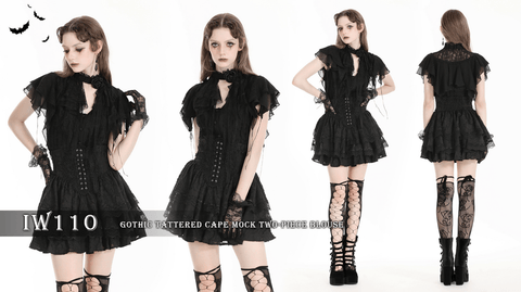 Women's Gothic Ruffled Lace Splice Shirt