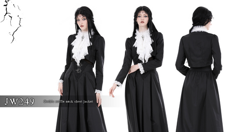 Women's Gothic Stand Collar Ruffled Neck Jacket