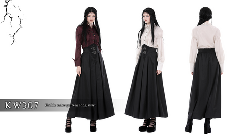 Women's Gothic High-waisted Pleated Long Skirt