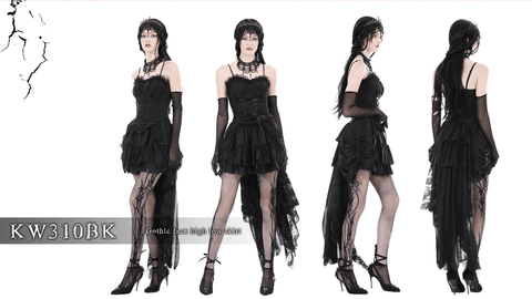 Women's Gothic Layered Unedged High-low Skirt