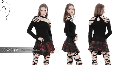 Women's Grunge Tie-dyed Splice Pleated Skirt