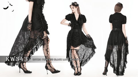 Women's Gothic High/Low Lace Skirt
