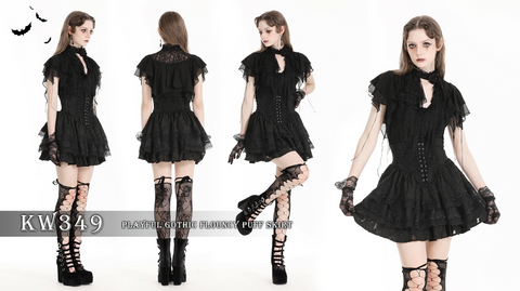 Women's Gothic High-waisted Layered Skirt