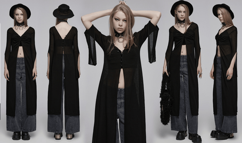 Women's Gothic Plunging Split Cardigan