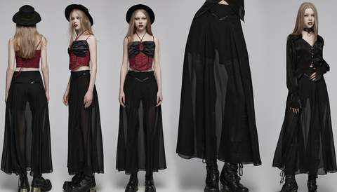 Women's Gothic Double-layered High-waisted Skirt