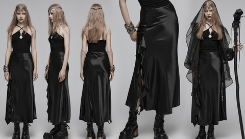 Women's Gothic Ruffled Fishtail Skirt