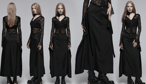 Women's Punk Cross Strap A-line Skirt