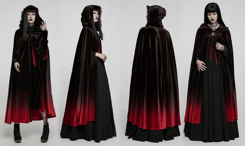 Women's Gothic Vintage Gradient Long Cloak