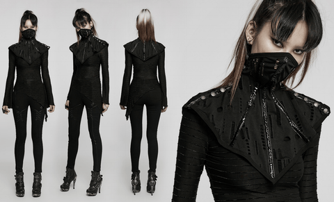 Women's Punk Ripped Mesh Cape