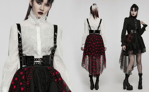 Punk Rave Women's Punk Lacing-up Faux Leather Wide Belt with Shoulder Straps