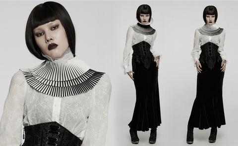 Punk Rave Women's Gothic Stripes Neckwear with Bell Choker