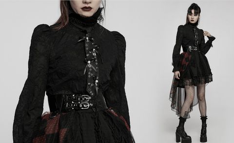 Punk Rave Women's Punk Rivets Bowknot Necktie