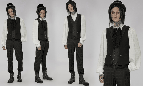 Men's Gothic Floral Printed Splice Vest