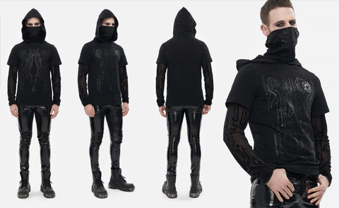 Men’s Punk Mechanical Printed Two-piece Hoodies