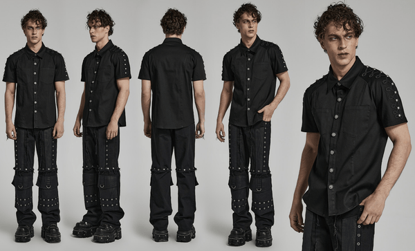 Men's Punk Knot Embroidered Shirt