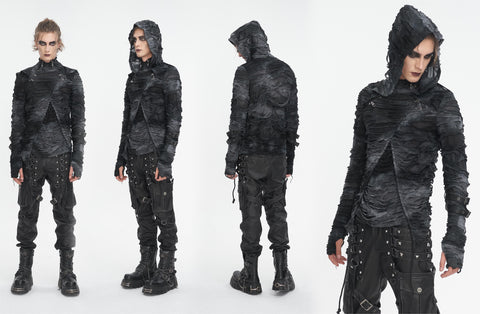 Men's Punk Tie-dyed Ripped Hoodies