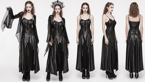 Women's Gothic Irregular Twining Layered Slip Dress