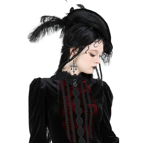 Women's Gothic Beaded Cross Earrings