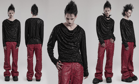 Men's Gothic Ruched Printed Shirt