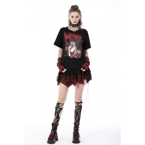 Darkinlove Women's Grunge Devil's Temptation Casual Tee
