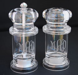 Monogrammed Salt Shaker & Pepper Mill