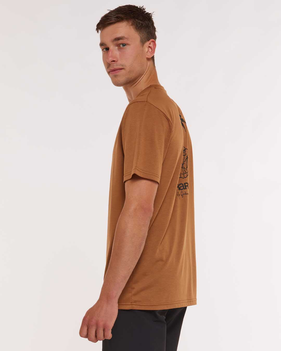 Mens Short Sleeve Tech Tee | Caramel