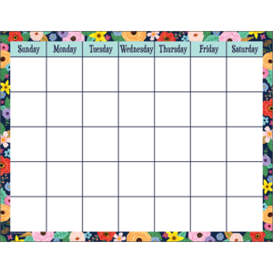 Teacher Created Wildflowers Calendar Chart, 17