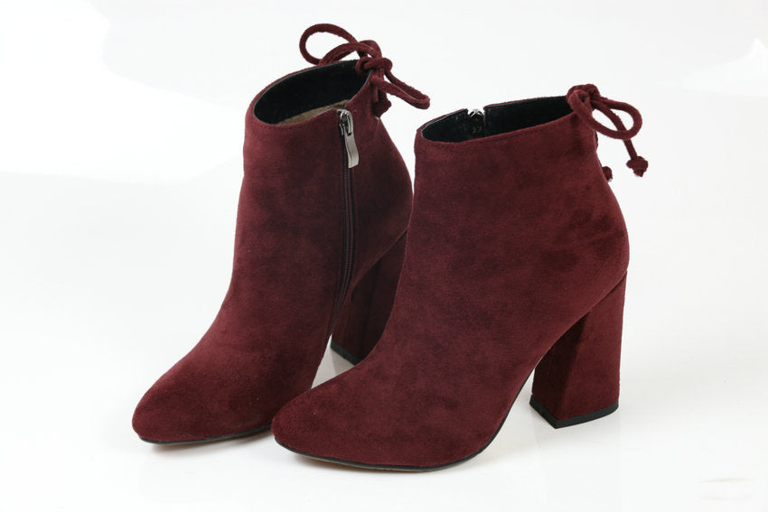 Womens Round Toe Ankle Boots