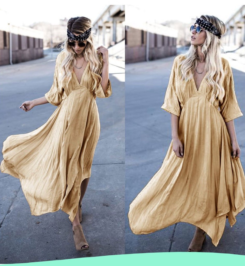 Bohemian Loose Light Thin Cotton Linen Long Maxi Summer Dress