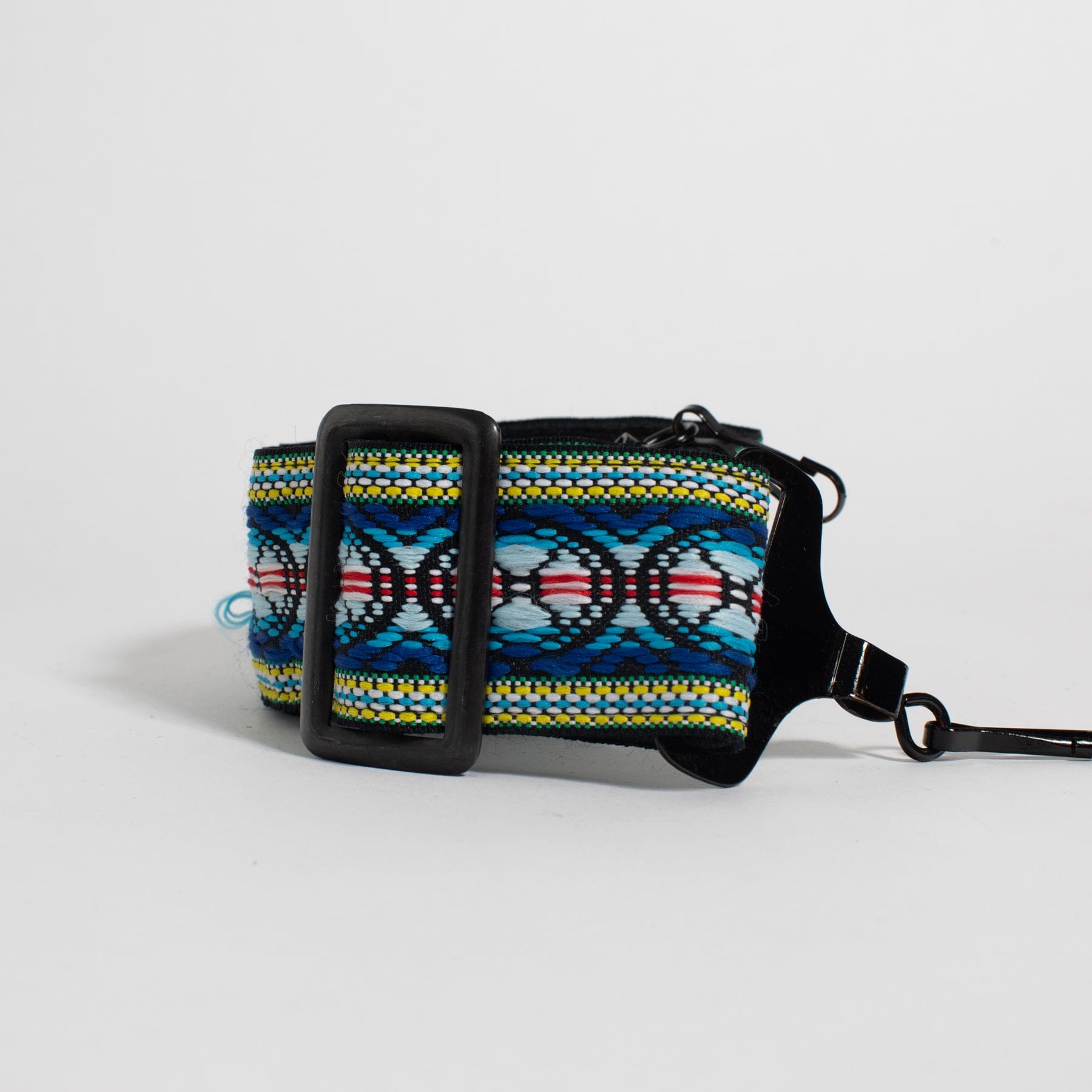 Vintage Blue Circle Pattern Camera Strap