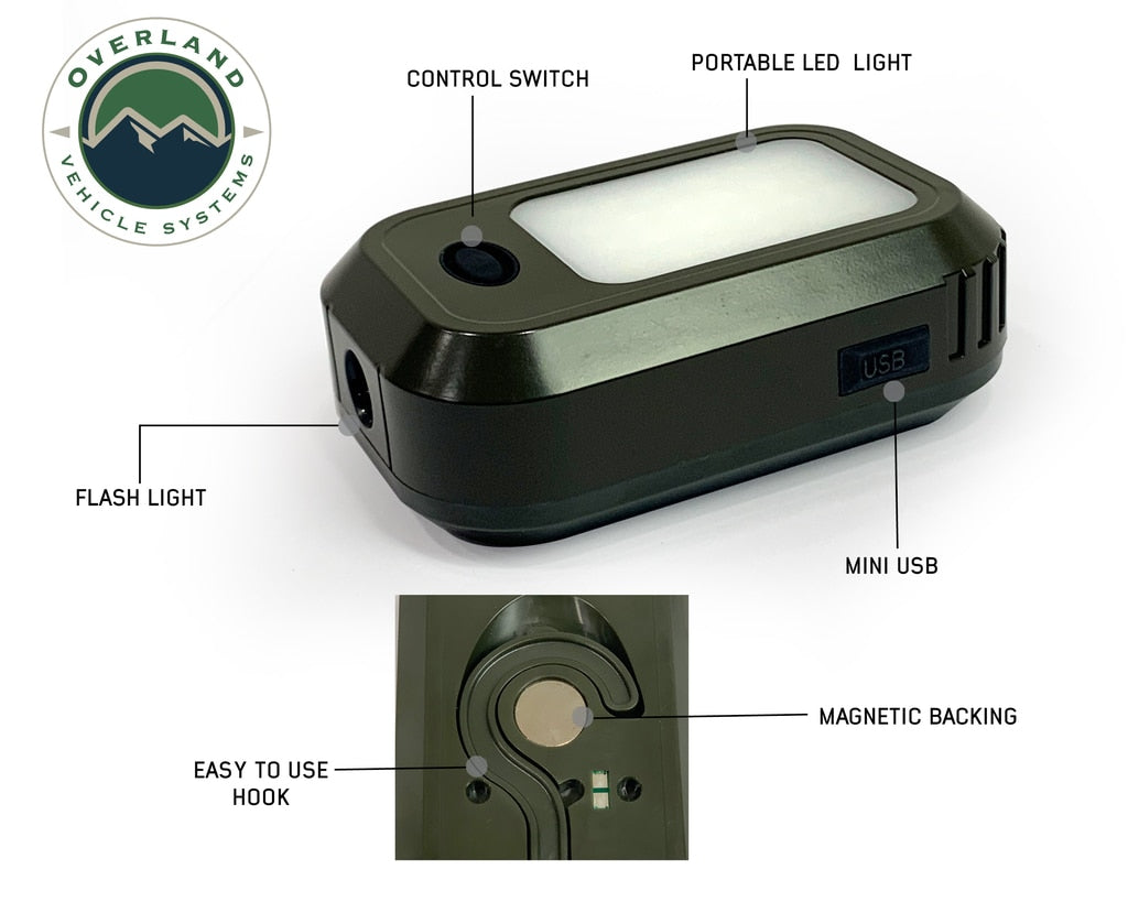 Overland Vehicle Systems Wild Land Camping Gear - UFO Solar Light Pods & Speaker Universal