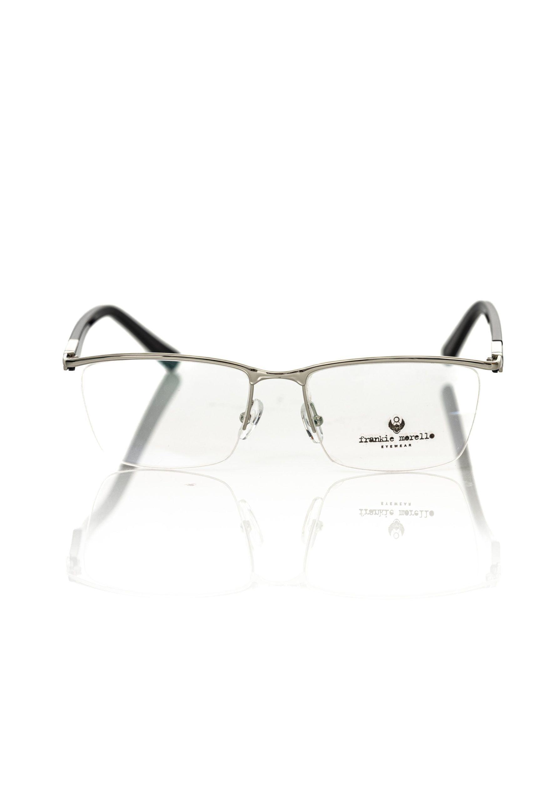 Frankie Morello Sleek Clubmaster Metal Eyeglasses