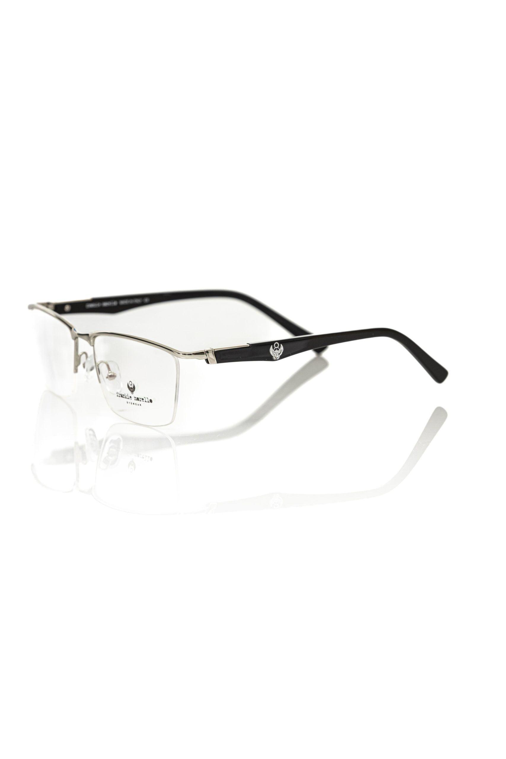 Frankie Morello Sleek Clubmaster Metal Eyeglasses