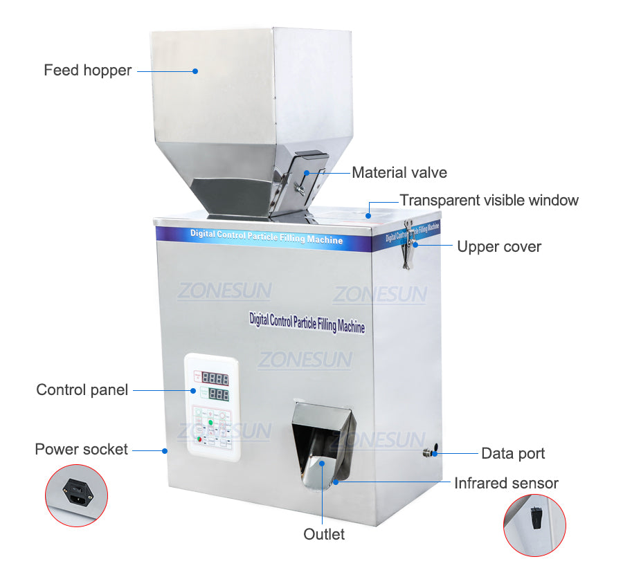 ZONESUN ZS-500C Granular Powder Materials Weighing Filling Machine