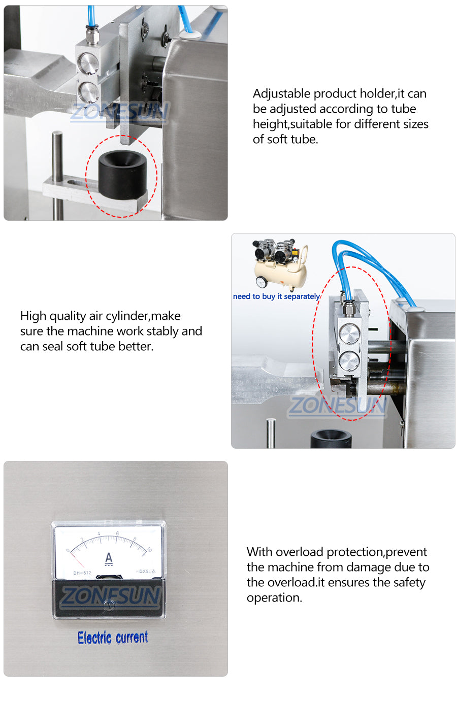 details and descriple of toothpaste plastic squeeze tube sealing machine
