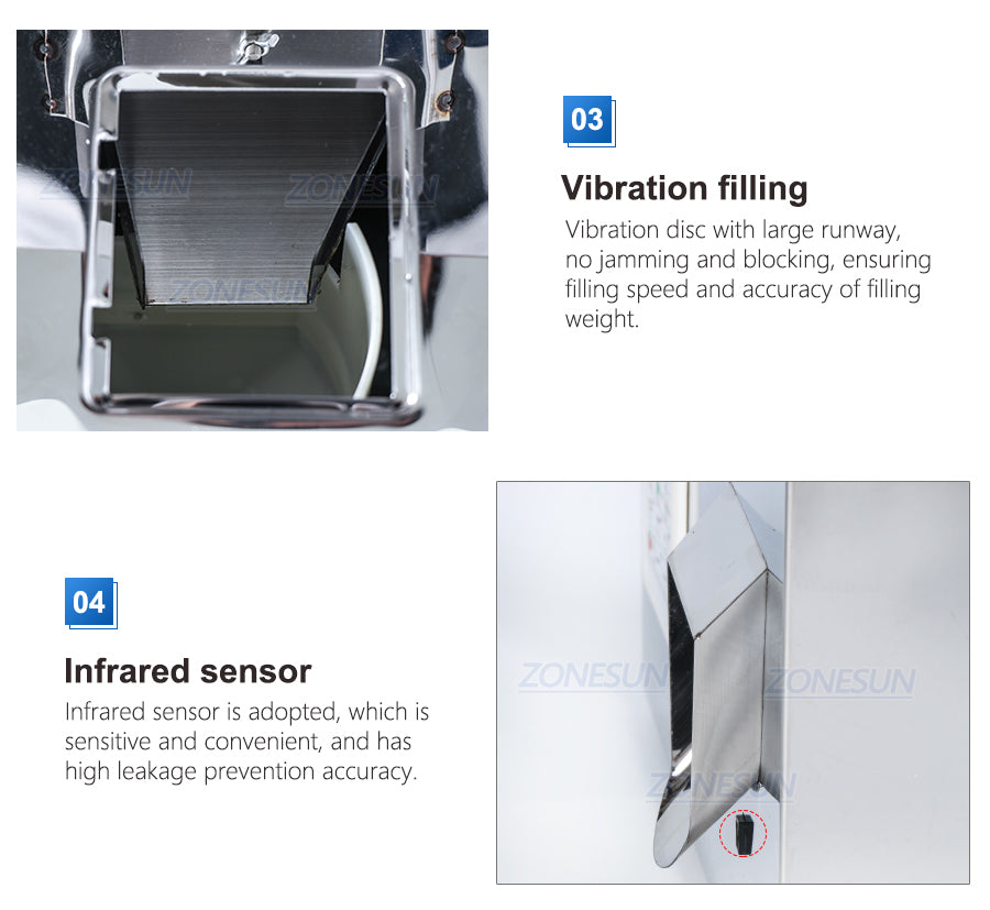 5-500g 과립 충전 기계 세부 사항