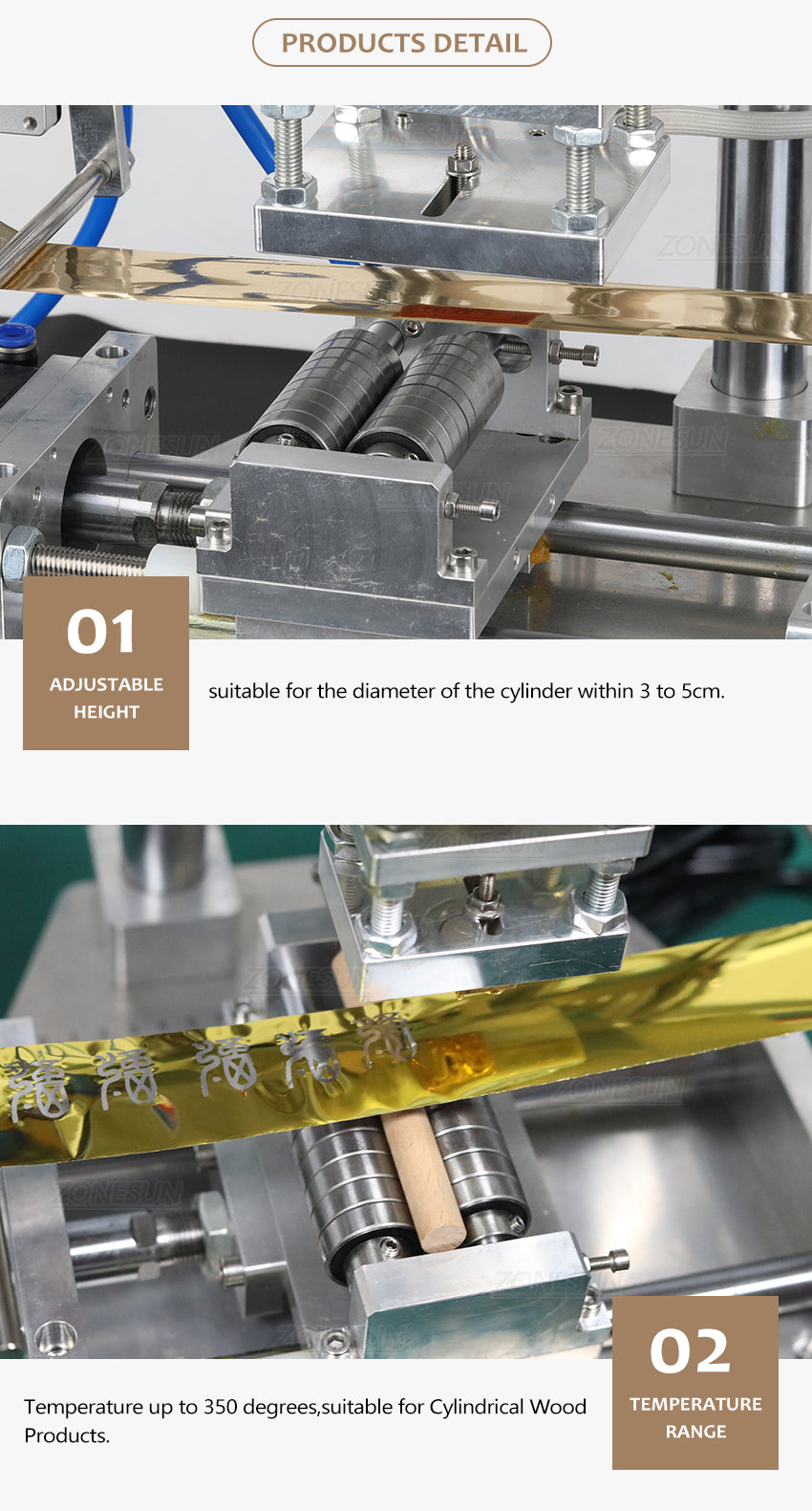 Подробная информация о штамповочной машине горячей фольги для цилиндра