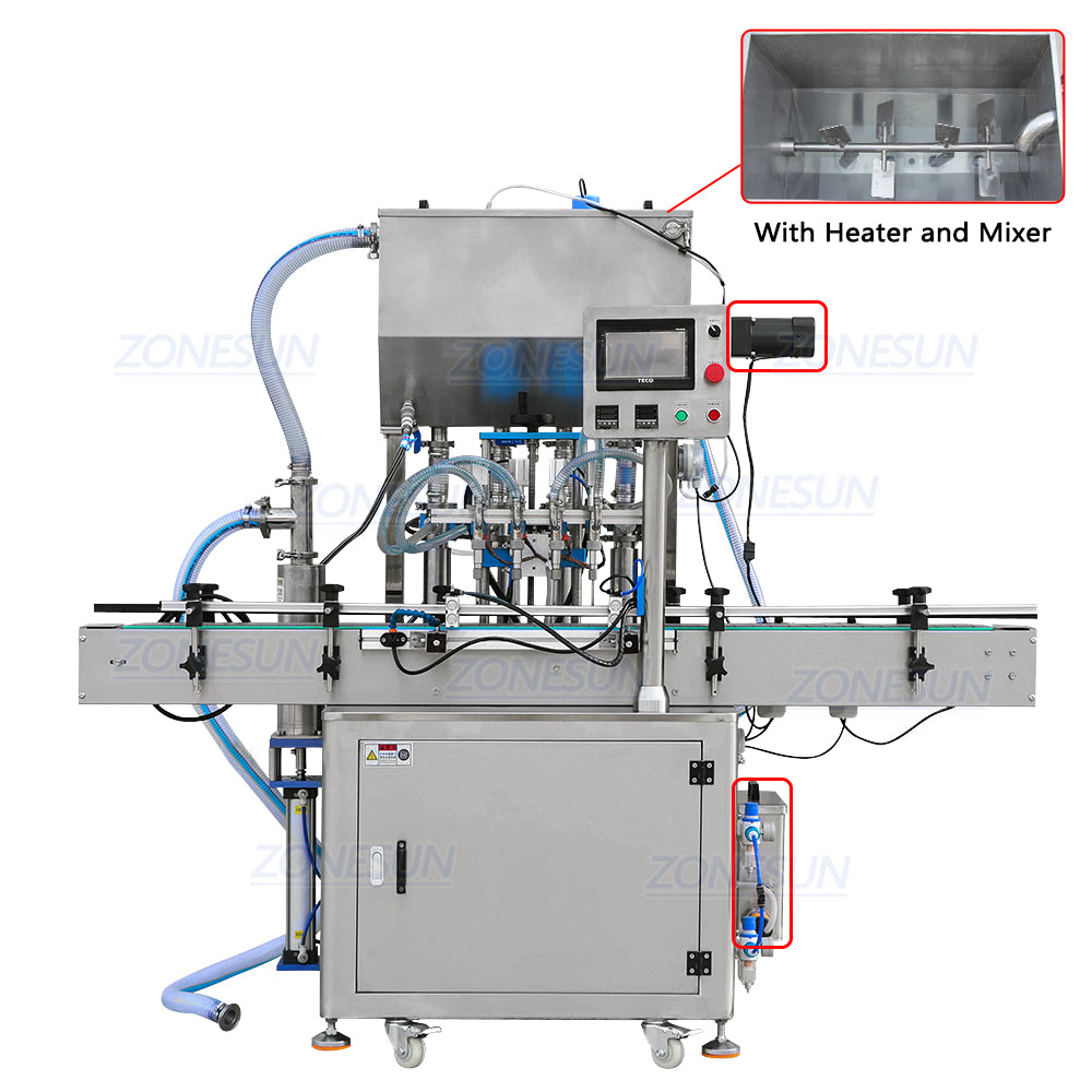 Máquina de enchimento automática com aquecedor e misturador