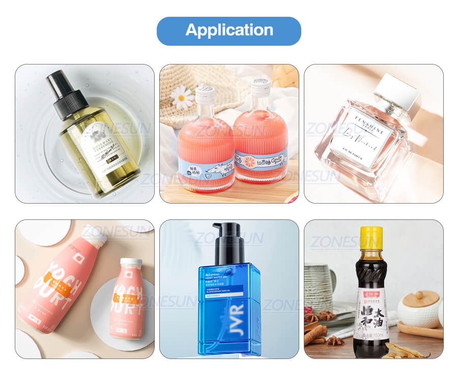 تطبيق آلة ملء السائل التلقائي ZS-DTMP4C